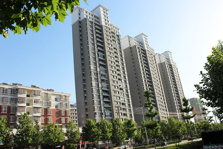 六安新加坡御园外墙真石漆工程