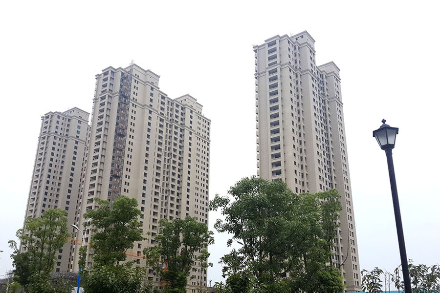 泾县世家花园小区外墙岩片漆工程