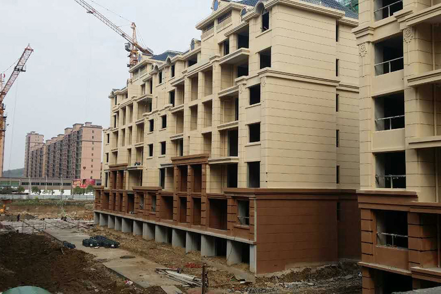 铅山九狮凯旋城真石漆外墙涂料工程