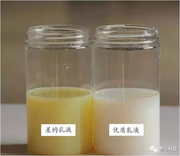 真石漆乳液 劣质乳液与优质乳液对比 粤马